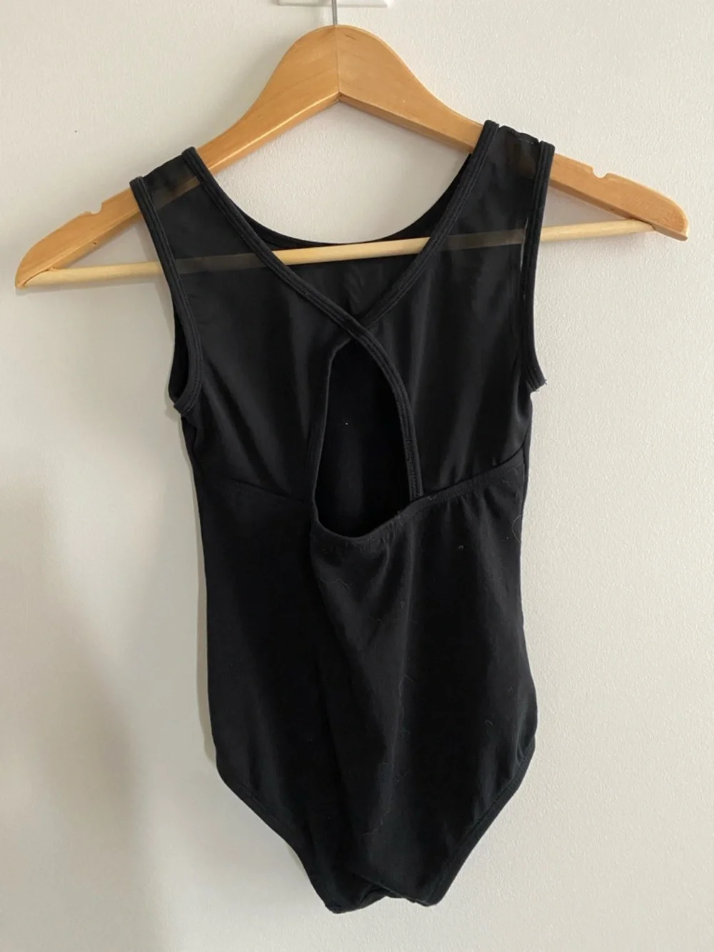 Girls black and silver mesh ballet/gymnastics leotard